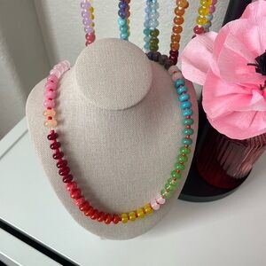 Colorful Rainbow Stone Beaded Necklace